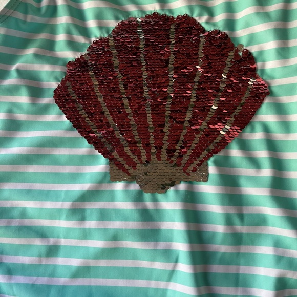 Sweet Pineapple: Girl’s one piece swimsuit with sequence double sides seashell - Picture 2 of 8